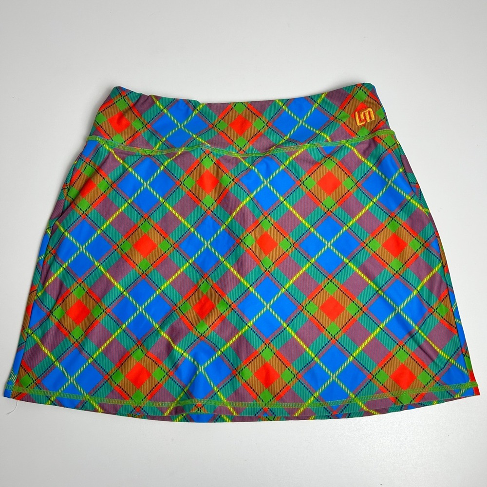 Loudmouth Golf Ladies Skort Medium Multicolor Plaid Athletic Skirt with Shorts